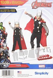 Simplicity Sewing Pattern 1038 - THOR Costume for Men and Boys - Men's Size XS - XL - Boy's Size 3-8