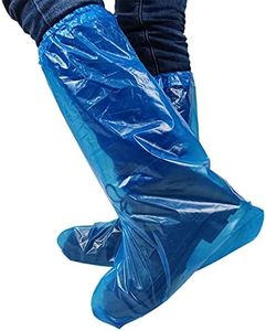 Fancystyle Pack of 80 Disposable Thicker Boot and Shoe Covers 19 inch Tall Extra Large Resistant Water/Skid Resistant Blue (80)