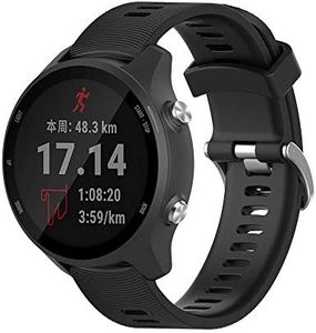 Compatible with Garmin Forerunner 245/ Forerunner 245 Music Bands, Silicone Watchband for Garmin Forerunner 245/ Forerunner 245 Music GPS Running Smartwatch (Black)