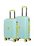 Nasher Miles Goa Hard-Sided Polypropylene Luggage Set of 2 Cyan Green Trolley Bags (55 & 65 Cm)