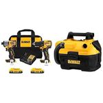 DEWALT 20V MAX* 2 Tool Brushless Drill & Impact Combo Kit (DCK227D2) with DEWALT 20V MAX Cordless Wet-Dry Vacuum (DCV580H) (Tool only)