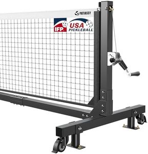 Patiassy Tournament-Grade Pickleball Net, IFP/USAPA Standards Regulation Size, Rust-Resistant Aluminum Frame with Hand-Crank Tension System for Semi-Permanent or Mobile Court Use