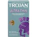 Trojan Condom Sensitivity Ultra Thin Lubricated, 12 Count