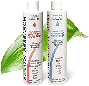 Keratin Research Sulfate & Salt Free Shampoo & Conditioner Value Set, for Post Keratin Treatment, Curtain Bang, Colored Hair - Natural & Nourishing for All Hair Types, 20oz