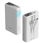 ROMOSS Touch Button PAC20 Portable Charger 20000mAh, PD 22.5W Fast Charging Power Bank with Built in Cables, 3 Output 2 Input USB C Battery Pack Phone Charger for iPhone 17/16/15, Galaxy, Google etc