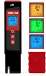 GIDIGI Digital pH Meter High Accuracy UL-Certified pH Water Tester with pH Test Kits Color LCD Backlit Display with pH Test Strip for Pool Hydroponic Aquarium pH and Alkalinity Tester