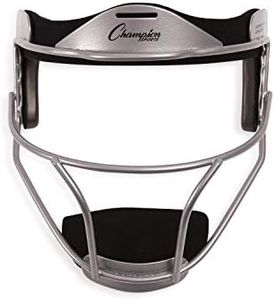 Champion Sports Fielder's Face Mask Softball Fielder's Face Mask, Silver, Adult