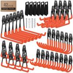 ITCPRIM 42 Pack Garage Hooks with Anti-Slip Coating Heavy Duty Wall Mount Hooks for Garage Storage and Hanging Hoses Bike Garden Tools Ropes etc