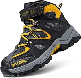 Littleplum Boys Snow Boots Winter Waterproof Antiskid Boots Hiking Outdoor Shoes for Kids(/Little Kid/Big Kid) Black Yellow Big Kid Size 8