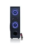 MINTRONICS The-Rolling BASSKING 100W with Amazing Front Disco Lighting,20.32cm (8”) subwoofer,4" Speakers, 60cm Height of Tower - Wired mic/Remote Support Bluetooth/Aux/FM/USB/Pen Drive (Black)