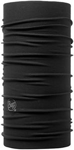 BUFF Original EcoStretch Neck Gaiter, UPF 50 Sun Protection, Breathable, Versatile, Quick Dry, Solid Colors, Adult Size, Black, One Size