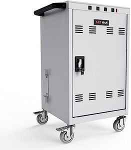 30 Device Mobile Laptop Charging Cart for Laptop Computers Chromebook Fast Charging & Secure Storage (16.3in Screen Size), Ideal for School, Library, Hospital, with 4 Charging Ports - White