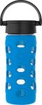 Lifefactory 12-Ounce BPA-Free Glass Water Bottle with Classic Cap and Protective Silicone Sleeve, Cobalt Blue