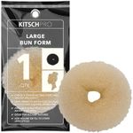 Kitsch Hair Bun Maker - Large Hair Bun Donut for All Hair Types | Hair Donut Bun Maker for Kids | Magic Bun Maker for Hair | Sock Bun for Hair Styling | Ballet Bun Make for Kids, 1pc (Blonde)