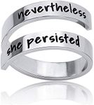 NewChiChi Ring Adjustable Inspirational Keep Going Ring for Men Women Boys Girls, Stainless Steel