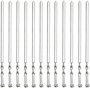 Antallcky 12 Pack Kabob Skewers BBQ Barbecue Skewers Stainless Steel Sticks 22 Inch Heavy Duty Large Wide Reusable with Nonslip Ring Handle Ideal for Shish Kebab Chicken Shrimp and Vegetables