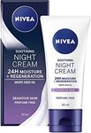 NIVEA Sensitive Night Cream (50 ml), Face Cream for Sensitive Skin with Liquorice Extract and Grape Seed Oil, Regenerating Skin Care