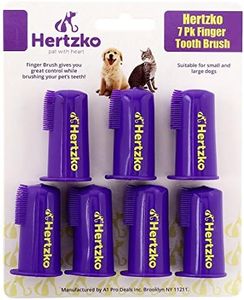 Hertzko Dog and Cat Finger Toothbrush 7-Pack for Small & Large Breeds - Advanced Oral Care, Easy Control - Dog Finger Toothbrush Small Breed Pink, Cat Toothbrush, Cat Finger Brush for Cats Teeth