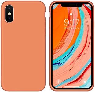 Case for iPhone X/iPhone Xs 5.8 inch Liquid Silicone Gel Rubber Phone Case,Full Body Slim Soft Microfiber Lining Cushion Shockproof Protective Case Compatible with iPhone X/iPhone Xs (Orange)