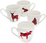 Godinger Holiday Decor Coffee Mugs Set, Christmas Decorations - 16 oz - Set of 4