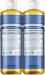 Dr. Bronner’s - Pure-Castile Liquid Soap (Peppermint, 473 mL) - Made with Organic Oils, 18-in-1 Uses: Face, Body, Hair, Laundry, Pets and Dishes, Concentrated, Vegan, Non-GMO