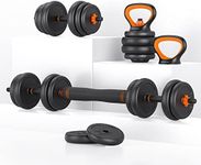 FEIERDUN Adjustable Dumbbells, 90lbs Free Weight Set with 4 Modes, Used as Barbell, Kettlebells, Push up Stand, Fitness Exercises for Home Gym Suitable Men/Women