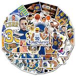 50PCS Basketball Star Stickers for Water Bottle, Laptop, Bicycle, Computer, Motorcycle, Travel Case, Car Decal Decoration Sticker Graffiti Decals Yellow Sticker