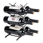 SCDGRW Wine Racks Countertop 6 BottlesFreestanding Metal Wine Rack, Small Wine Rack, Cabinet Wine Holder Wine Storage Rack, Hold 6 Bottles, Bottle Storage Racks for Pantry, Bar, Cabinet