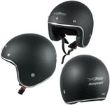 Jet Helmet Open Face Motorbike Custom Scooter Matt Black Size XL