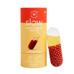 Wellbeing Nutrition Slow Multivitamin & Omega 3 for Women Biotin, B-Complex, Iron, B12, D3, Magnesium, Probiotics+22 Vitamins & 10 Antioxidants | Skin Radiance, Hair, Metabolism, PMS, 60 Veg Capsules