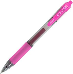 Zebra Sarasa Retractable Gel Ink Pens, Medium Point 0.7mm, Fuchsia Color, Rapid Dry Ink, 12-Count