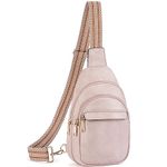 BOSTANTEN Leather Sling Bag For Women Small Crossbody Bag Fanny Pack Women Shoulder Chest Bag Purple