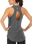 ICTIVE Yoga Tops for Women Loose Fit Workout Tank Tops for Women Backless Sleeveless Keyhole Open Back Muscle Tank Running Tank Tops Workout Tops Racerback Gym Summer Tops Dark Gray XXL