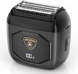 EchoByte Full Metal Electric Foil Shaver for Men: 4 Floating Blades, IPX7 Waterproof Wet & Dry Mini Razor, 120-Min Runtime USB-C Rechargeable, Quiet Travel Groomer with LED Display (Space Black)