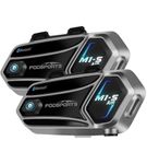 FODSPORTS 2 Way Motorcycle Helmet Bluetooth Headset Share Music 3 EQ Sound M1S AIR Intercom Bluetooth 5.0 Motorbike Interphone USB-C 2 Pack