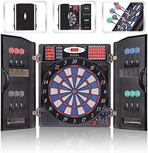 WM WIN.MAX Soft Tip Electronic Dart Boards LED Display, Electronic Dartboard Set, for Adults,1 to 16 Players, Professional Darts Machine with Cabinet, for Indoor/Outdoor Leisure Sports