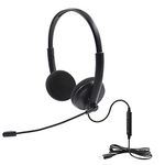 USB Headset with Noise Cancelling Microphone & 3.5mm Jack 2 In 1 Phone Headset,PC Headset HD Voice Light Comfort Adjustable Foldable Audio In-Line Controls for Gaming Skype Call Center Office Computer