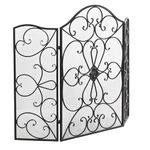 Deco 79 Traditional Metal Vintage Fireplace Screen, 49" x 1" x 36", Black