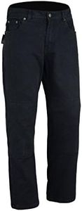 Bikers Gear Australia Classic Cut Kevlar Lined Motorcycle Jeans with Removable Armour, Black, Size 36