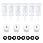 Brewland 6 Packs 3 Piece Airlocks for Fermenting with #6 Stoppers and Grommets, Air Lock Ferment for Beer Wine Making, Home Brew Bubble Airlock for Fermentation Carboy (6 Airlock+4 Bung+8 Grommet Set)