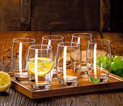 PrimeWorld European 300 Ml Round Water Glasses Set Of 6 Pcs - Tall Drinking Glasses For- Water, Juice, Mojito, Cocktail, Lead-Free, Perfect For Home, Restaurants And Parties, Transparent