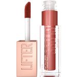 Maybelline New York Lifter Gloss, Hydrating Lip Gloss with Hyaluronic Acid, High Shine for Fuller Looking Lips, XL Wand for One-Swipe Application, Rust, Warm Neutral, 5.4 ml