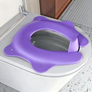 SKYROKU Foldable Kids Toilet Seat – Portable & Anti-Slip Travel Potty Training Seat for Toddlers, DIY Stickers, Storage Bag, Easy Clean & Compact for Home, Daycare, Grandparents House (Ages 2-6)