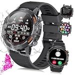 Gear Indestructible Smartwatch, Njord Gear Military Smart Watch for Men Answer/Make Calls,1.39" Waterproof 100+ Sport Modes,Heart Rate Tracker Fitness Sports Watch for Android iOS Black