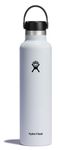 Hydro Flask Standard Mouth Water Bottle, Flex Cap - 24 oz, White