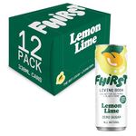 FHIRST Living Soda - Lemon Lime | Probiotic/Prebiotic Sparkling Soda for Gut Health | Natural, Zero Sugar or Sweetener | High Fibre & Low Calorie | 12 x 330ml pack