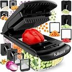 Vegetable Chopper Vegetable Cutter - Food Onion Salad Veggie Chopper with Container - French Fry Potato Dicer Slicer Cutter - Kitchen Tools & Gadgets (8-in-1 Black)