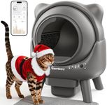 Cavrtbany Automatic Litter Box, Self Cleaning Litter Box, Cat Litter Robot for Multiple Cats, with Smart APP Control and Health Monitoring, Safety Protection, with Trash Bags, Grey