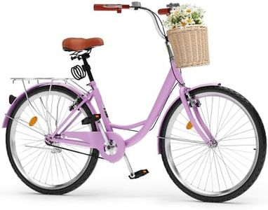 YITAHOME 24 & 26 Inch Beach Cruiser Bike for Women, 1 & 7 Speed Commute Bike for Adults, Womens Bicycle with Adjustable Seat, Multiple Color