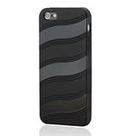 Gearonic AV-5126BPUIB Wave Pattern TPU GEL Skin Case Back Cover for Apple iPhone 5 - Non-Retail Packaging - Black